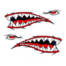 2 uds impermeable DIY divertido remo Kayak remo barco tiburón dientes accesorios pegatina de boca vinilo pegatina para etiqueta 2024 - compra barato