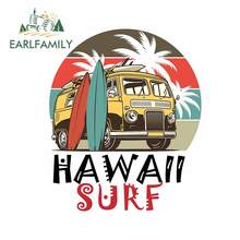 EARLFAMILY-pegatinas de dibujos animados para coche, calcomanía de oclusión y rasguño, gráficos de parachoques de furgoneta y refrigerador, para playa, Hawaii, Surf, RV, 13cm x 10,7 cm 2024 - compra barato