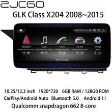 Zjcgo-sistema multimídia automotivo, reprodutor com tela de android, navegação gps, rádio, estéreo, para mercedes benz glk class x204, glk280, glk300 e glk350 2024 - compre barato