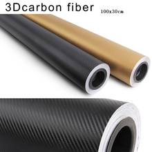 100X30cm 3D Carbon Fiber Vinyl Car Wrap Sheet Roll Film Car stickers  Decals Motorcycle Car Styling Accessories Automobiles 2024 - buy cheap