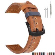 BEAFIRY Genuine Leather Watch Band 20mm 22mm New fashion Quick Release Straps Watchbands Brown for Men Women Wirstband 2024 - buy cheap