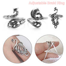 Hot New Silver Stainless Steel Knitting Loop Crochet Ring Peacock Fish Phoenix Thimble Ring Finger Wear Sewing Accessories Tools 2024 - buy cheap