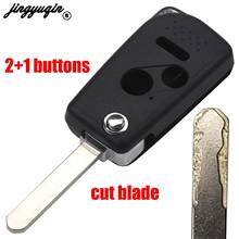 jingyuqin Cut/Uncut Modified Flip Folding Key Shell 2/3 Button For Honda Accord CRV Jazz FRV Fit Fob Remote Key Case Cover 2024 - buy cheap