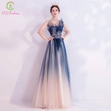 SSYFashion New Evening Dress Sexy Strapless Sleeveless Floor-length Sequins Appliques Long Prom Formal Gown Vestidos De Noite 2024 - buy cheap