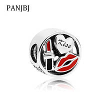 New Free Shipping Silver Plated Bead Alloy Charms Glamour Kiss Charm Fit Original Pandora Bracelet Necklace DIY Women Jewelry 2024 - buy cheap