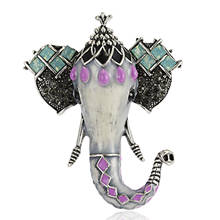 Rinhoo-broche de elefante de cristal Retro Para mujer y niño, Pin de esmalte Animal, accesorios de ropa para bufanda 2024 - compra barato