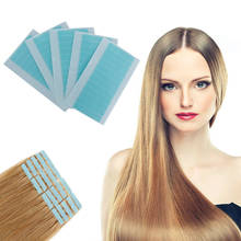 Cinta adhesiva de doble cara para tupé, sistema de extensión de cabello, color azul, 36 unids/lote 2024 - compra barato