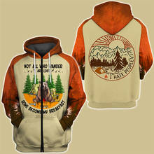 Sudadera con capucha con cremallera y estampado de oso cervecero, diseño de costuras, verde, bosque, campfire, caqui 2024 - compra barato