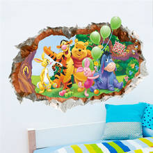 Vivid Animals cartoon Winnie Pooh bedroom decals wall stickers for kids rooms children bedroom wall decals 3d vivid poster 2024 - buy cheap