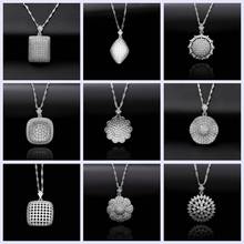 Geometric Round White gold Color Choker Necklaces For Women Cubic Zirconia Crystal Chain Necklace Best Friend Gift 2024 - buy cheap