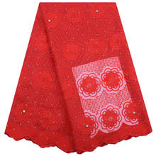 Alta qualidade tecido bordado africano vermelho solúvel em água tecido de renda de seda leite tecido guipura renda nigeriano tecido de renda 1420 2024 - compre barato