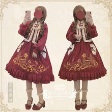 Abrigo de lana de estilo chino Lolita para niña, falda de dos piezas de encaje suave para fiesta de té de princesa lolita cos loli 2024 - compra barato