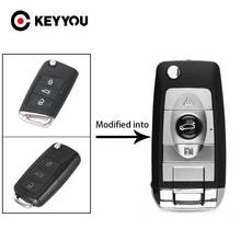 KEYYOU Flip Remote Car Key Shell 4 Types For Volkswagen VW Golf Passat Polo Jetta Touran Beetle Bora Sharan 3 BTN Uncut Blade 2024 - buy cheap