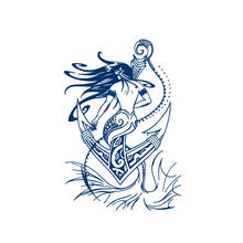 Водостойкая временная татуировка для мужчин, Русалка/Дельфин/Орлан/бык, сказочный рог, 15 дней, флэш-тату, временные фальшивые татуировки 2024 - купить недорого