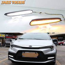 JAZZ TIGER Dynamic Yellow Turn Signal 12V Car DRL Lamp LED Daytime Running Light Fog Lamp For Toyota Corolla 2019 2020 SE XSE 2024 - buy cheap