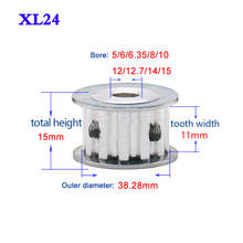 1Pcs XL 24 Teeth Synchronous Wheel Bore 5-16mm Timing Belt Pulley Transmission Wheel Width 11mm Keyway Hole 2024 - compre barato