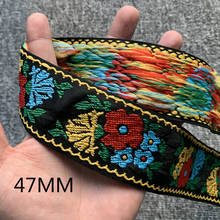 3 YARD 47MM Flower Black Solarium Embroidered Ribbon National Lace 2024 - buy cheap