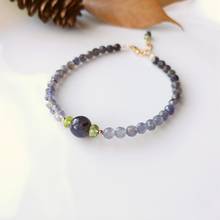 Lii Ji Genuine Natural Blue Iolite Peridot Bracelet US 9K GF Delicate Bracelet For Women Girl Children  Jewelry 2024 - buy cheap