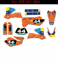 2004 для мотоциклов KTM 125 200 250 300 350 400 450 525 EXC, Настраиваемые Графические Фоновые наклейки для мотокросса, набор деколей для велосипеда грязи 2024 - купить недорого