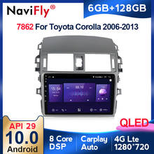 Navifly-rádio automotivo, 6gb + 128gb, tela qled, 1280*720, android 10, reprodutor multimídia, rádio para carro, para toyota corolla 10, e140, e150, 2006 a 2012 2024 - compre barato