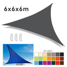 6x6x6m / 19.7x19.7x19.7ft Outdoor Triangle Shade Sail 300D Waterproof Sun Shelter Patio Pool Shade Sail Awning Camping Sun Shade 2024 - buy cheap