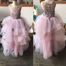 Платье принцессы для девочек; детское платье с оборками для маленьких девочек; нарядные свадебные платья; длинные торжественные платья; бальное платье; пышные Детские платья для выпускного бала 2024 - купить недорого
