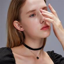 Japan and South Korea Personality Neck Jewelry Beautiful Flannel Necklace Feminine Double Love Pendant Necklace Clavicle Chain 2024 - buy cheap