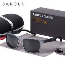 BARCUR-gafas de sol cuadradas de aluminio y magnesio para hombre y mujer, lentes polarizadas, deportivas 2024 - compra barato