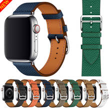 Genuine Leather Strap for iWatch Series 6 5 4 3 2 1 SE 100% Leather Luxury Designer Watchbands for Apple Watch 44mm 42mm 40 38mm 2024 - buy cheap