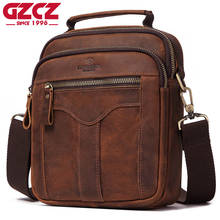 Высококачественная кожаная мужская сумка-мессенджер GZCZ, винтажные сумки через плечо из натуральной кожи, деловая Повседневная сумка через плечо для мальчиков 2024 - купить недорого