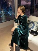 Lin Mei's autumn and winter new style pure silk velvet dress 2024 - buy cheap