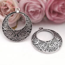 6PCS 42*38MM Antique Silver Zinc Alloy Round Earrings Connector Charms Diy Jewelry Findings Accessories wholesale 2024 - buy cheap