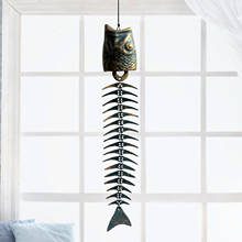 Antique Imitated Home Decor Cast Iron Fishbone Wind Chime,Rustic Decorative Fishbone Outdoor Chime, Hanging Decor For People 2024 - buy cheap