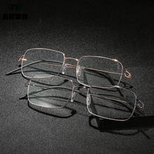 Elbru-gafas de lectura Retro Para presbicia, lentes de lectura de resina con marco cuadrado grande de alambre de acero suave, con luz azul, + 1,0 + 1,5 a + 3,5 + 4,0 2024 - compra barato