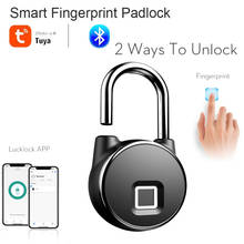 Tuya keyless usb carregamento fechadura de impressão digital inteligente cadeado fechadura da porta desbloqueio portátil anti-roubo cadeado zinco bluetooth-compatível 2024 - compre barato