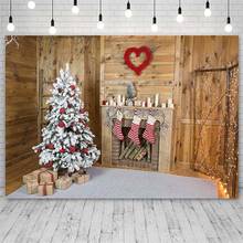 Avezano Backdrops Merry Christmas Tree Winter Fireplace Socks Gift Photography Background Photo Studio Photozone Photocall Decor 2024 - buy cheap