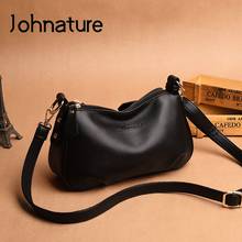 Johnature-Bolso de piel sintética suave con cremallera para mujer, bandolera de gran capacidad, versátil, elegante, a la moda, 2021 2024 - compra barato