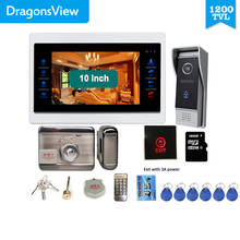 Dragonsview-intercomunicador para el hogar, sistema de cámara con cerradura electrónica, detección de movimiento, grabación, IP65, 10 pulgadas 2024 - compra barato
