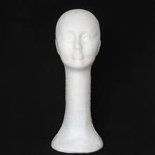 Estatua de cabeza humana de cuello largo para mujer, maniquí femenino de espuma, peluca, sombrero, soporte de escultura de exhibición, modelo exquisito, decoración del hogar, blanco 2024 - compra barato