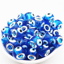 10Pcs 16mm Big Round Large Hole Evil Eye Lampwork Glass Beads Fit Pandora Bracelet DIY Chain Cord Necklaces For Jewelry Making 2024 - buy cheap