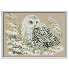 Top Quality Lovely Hot Sell Counted Cross Stitch Kit Snow White Owl in Winter riolis 1241 2024 - buy cheap