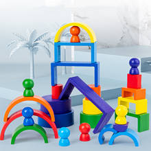 Brinquedo interativo blocos de construção madeira para bebês montessori 2024 - compre barato