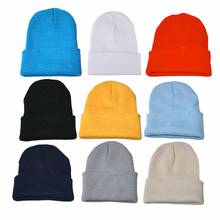 Knitted Hat Women's Autumn Winter Hats Warm Lady Simple Hip Hop Cap Warm Beanies Men Solid Soft Gorro Ski Blends Unisex 2020 2024 - buy cheap