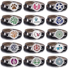 Aromatherapy Bracelet Diffuser Jewelry Multilayer Black Leather Locket Bracelet Cat Starfish Perfume Aroma Diffuser Bracelet 2024 - buy cheap