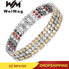 Welmag women magnetic bracelet stainless steel gold link chain friendship therapy bracelets health elements jewelry 2024 - buy cheap