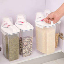 1PCS 2L Plastic Cereal Dispenser Storage Box Kitchen Food Grain Rice Container Nice Kitchen rice flour grain storage WF712312 2024 - buy cheap