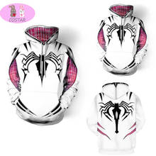 COSTAR Comics Spider-Gwen Cosplay Hoodie Men and Women Sweater Anime Casual Sports Costume New 2024 - buy cheap