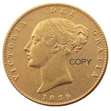Великобритания 1839-PS Королева Виктория Янг Голд Золотая монета очень редкая половина Властелина копия монеты 2024 - купить недорого