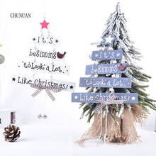 Christmas Wooden Room Decoration Jingle Bells Xmas Tree Ornaments Letter Shop Window Ribbon Bow Home Decoration Accessories 2024 - buy cheap