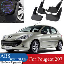 4 шт. ABS передний и задний защитный чехол для крыла для Peugeot 207 2008-2013 автомобиля Брызговики, защита от грязи, брызговики 2024 - купить недорого